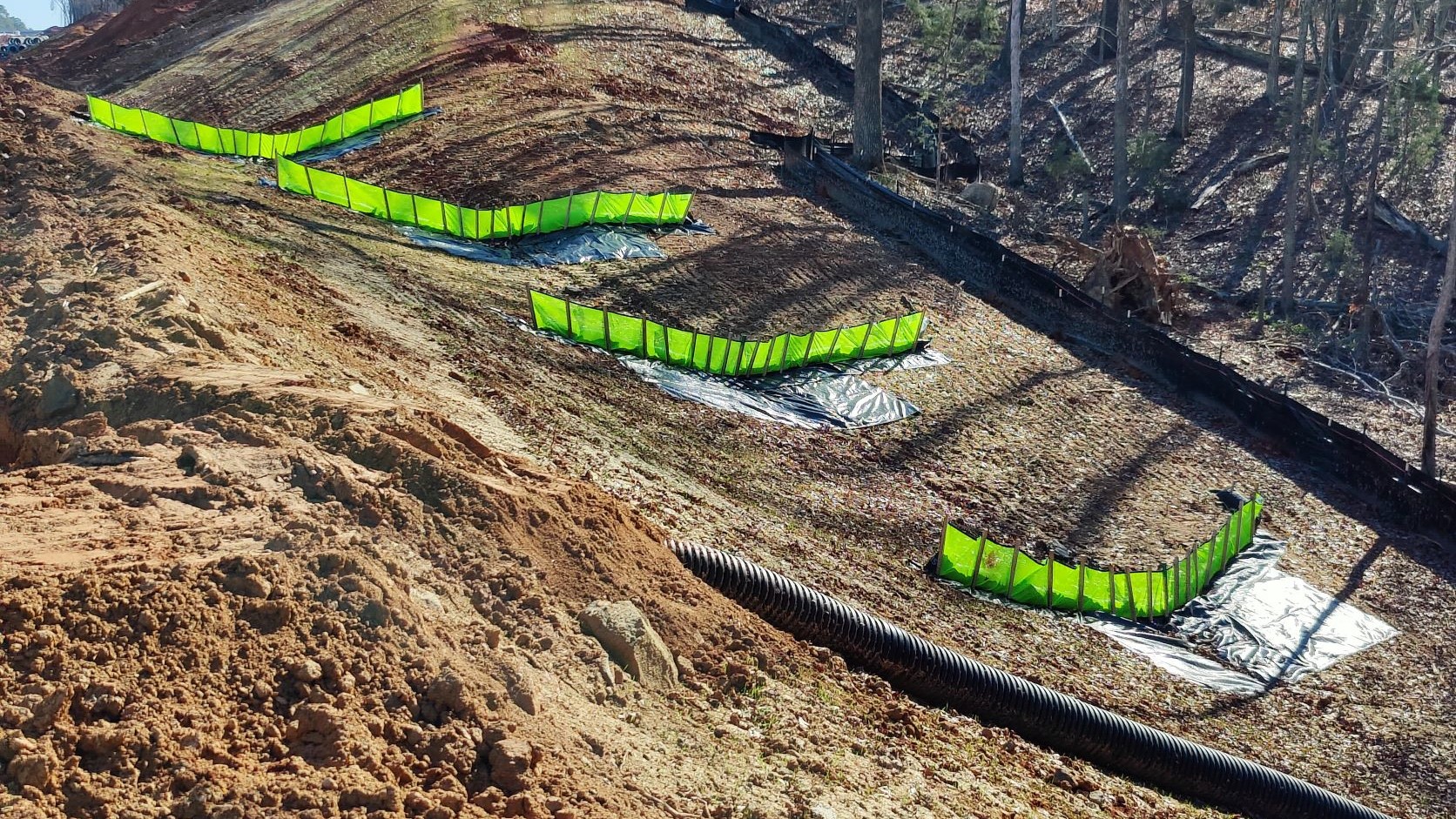 High Velocity Ditch Check steep hill